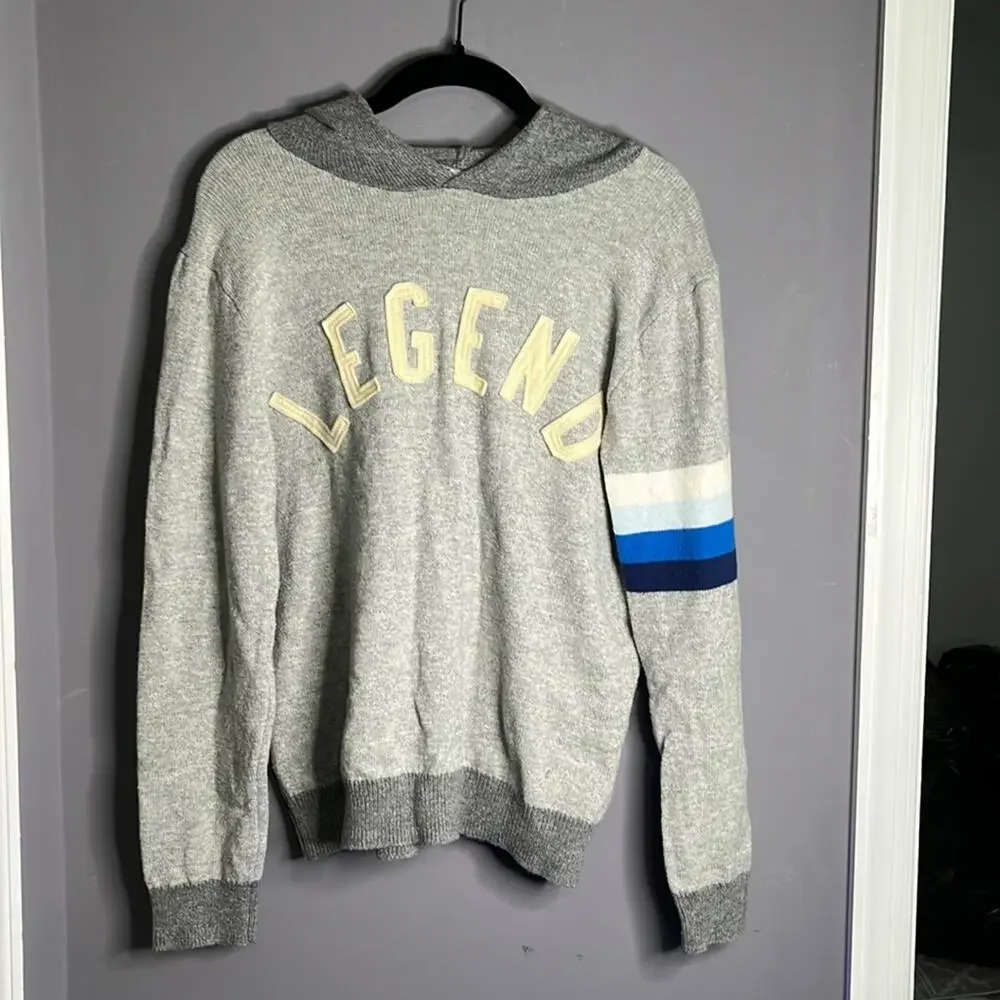 Gap Kids Boys Gray Hooded Sweater With Legend on Front XXL (13-14)